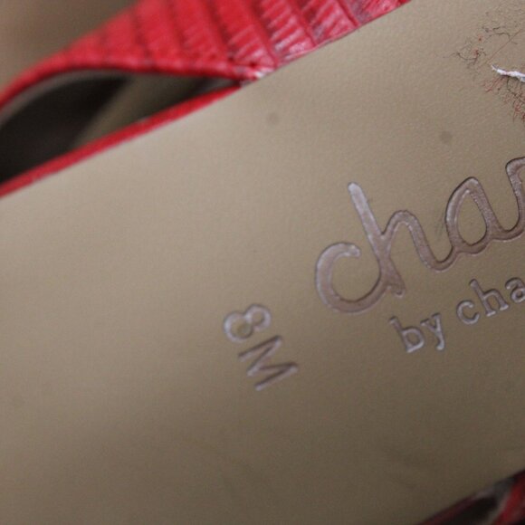 Charles By Charles David Addition Heels Pump Womens Size 8M Red Lizard - Picture 8 of 8